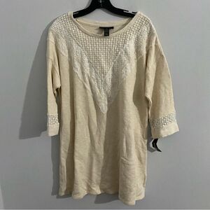 Style & Co. Women’s 3/4 Sleeve Lace Detail Sweatshirt Tunic
